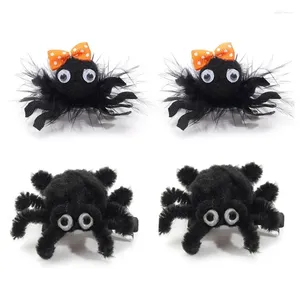 Accessoires pour cheveux Araignées d'Halloween amusantes, épingle à cheveux pour bébés filles, Barrettes d'animaux, pince à cheveux en peluche à la mode, ornements tendance D7WF