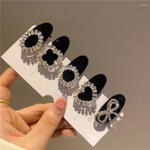 Haaraccessoires Cadeau Elegante luxe strik Hart Strass BB Clip Koreaanse stijl Haarspeld Meisjes Fluwelen Eendenbek Zoete haarspeldjes