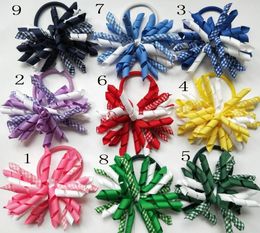 Accessoires pour cheveux Fille 35 "Gingham Korker Curl Whirl Ruban Bows Fleurs Clips Corker Headwear Bandes élastiques 70PCS PD025 231031