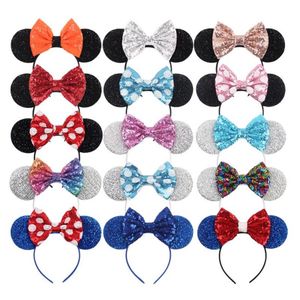 Accesorios para el cabello Chica Big Bow Carnival Theme Mouse Ears Diadema Niñas Lentejuelas 5 Bow Hairband con corona Kids Festival Access186i