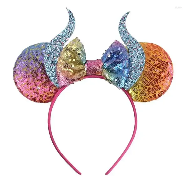 Accessoires pour cheveux, bandeau oreilles de souris d'halloween pour filles, bandeau à paillettes avec nœud, pour enfants/adultes, fête de Festival, bricolage