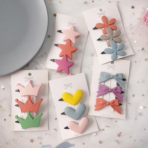 Haaraccessoires Girls Barrettes Plastic Bloem Bowknot Haarspelden Plastic/Resin Frosted Candy Colors Clips Fashion Grip