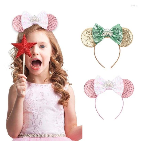 Accesorios para el cabello para niñas, diadema con lazo grande, diadema con orejas de ratón, disfraz de corona de princesa, regalo para adultos/niños