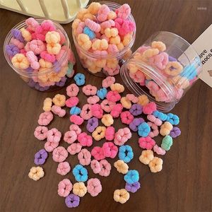 Accesorios para el cabello Niñas Diadema elástica Bandas pequeñas coloridas para niños Titular de cola de caballo Scrunchie Kids 100Pcs Hairband