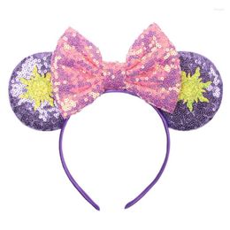 Haaraccessoires Meisjes Muis Oor Haarband Voor 5 "Bows Big Flip Pailletten Oren DIY Kids Hoofdband Boutique Mujer