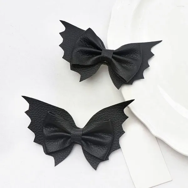 Accessoires pour cheveux, pinces à chauve-souris d'halloween, ailes en cuir PU, Barrettes d'horreur pour filles et femmes, fête C U3J1