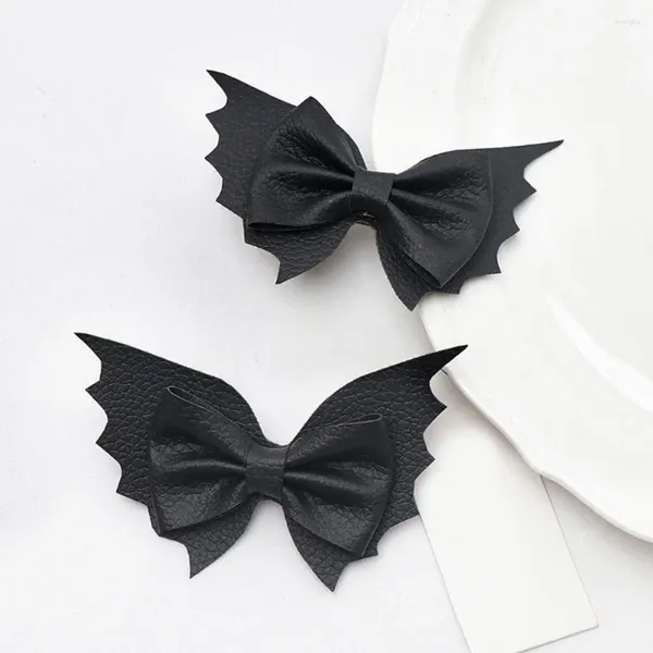 Accessoires pour cheveux, pinces à chauve-souris d'halloween, ailes en cuir PU, pince à cheveux pour fête d'horreur, Barrettes pour femmes, Gi D7O8