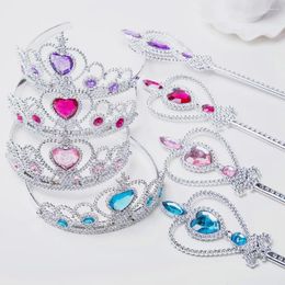 Haaraccessoires Halloween Meisje Hoofdtooi Prinses Kroon Magische Fee Wand Voor Kinderen Cosplay Sneeuw Ijs Koningin Kammen