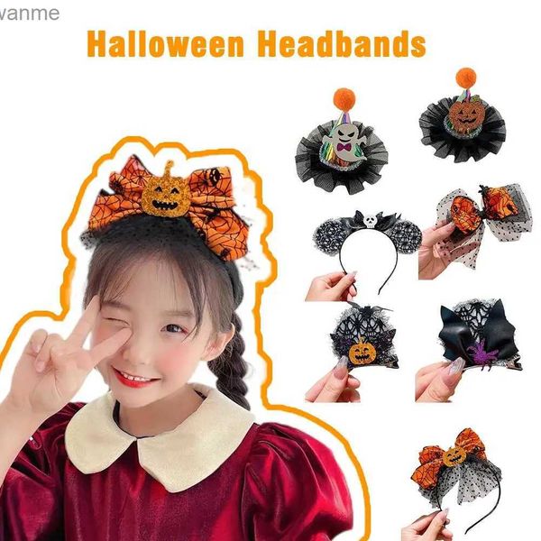 Accessoires de cheveux Halloween Band Pumpkin Party Bow Mesh Hair Headbone Mesh Clip Witch Halloween Accessoires HAPE