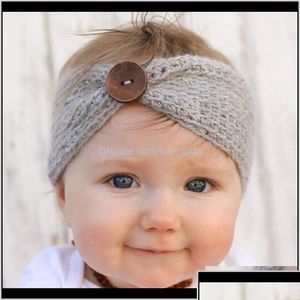 Accessoires pour cheveux fait main bébé tricot Cloghet bandeau mode garçons filles bandeaux oreille plus chaud avec bouton enfants E1Qrm Evwqx Drop Dhigo