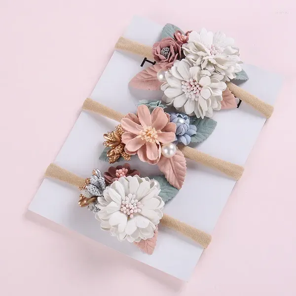 Accesorios para el cabello Diademas hechas a mano Flor artificial de encaje lindo para niñas nacidas