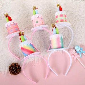 Haaraccessoires Gelukkige Verjaardag Haarband Grappige Kaars Vrouwen Hoop Cake Kleurrijke Koreaanse Stijl Hoofdband Party Props