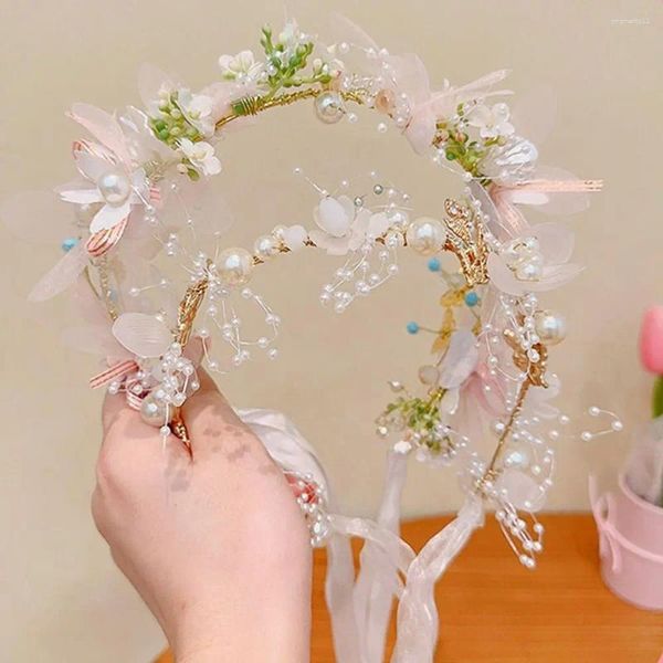 Haarschmuck Kopfbedeckung Band Schmetterling Pografie Requisiten Perlentuch Mädchen Blumenkrone Kinder Kranz Koreanischer Stil Stirnband Hoop