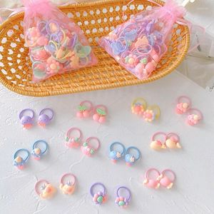 Accessoires pour cheveux, couvre-chef pour filles, bandeaux pour enfants, 40 pièces/ensemble, bandes élastiques mignonnes, Style coréen, nœud en forme de fleur, vente en gros