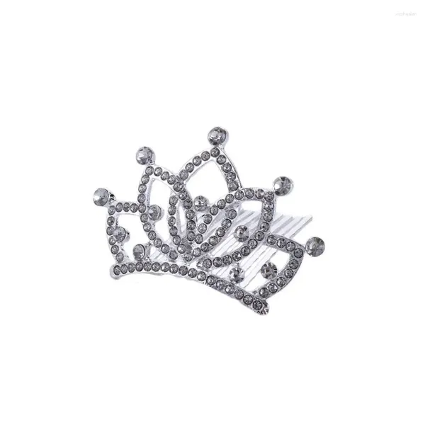 Accessoires de cheveux coeur filles ornement princesse pour femmes fleur enfants cristal diadème bijoux de mariage peigne coréen