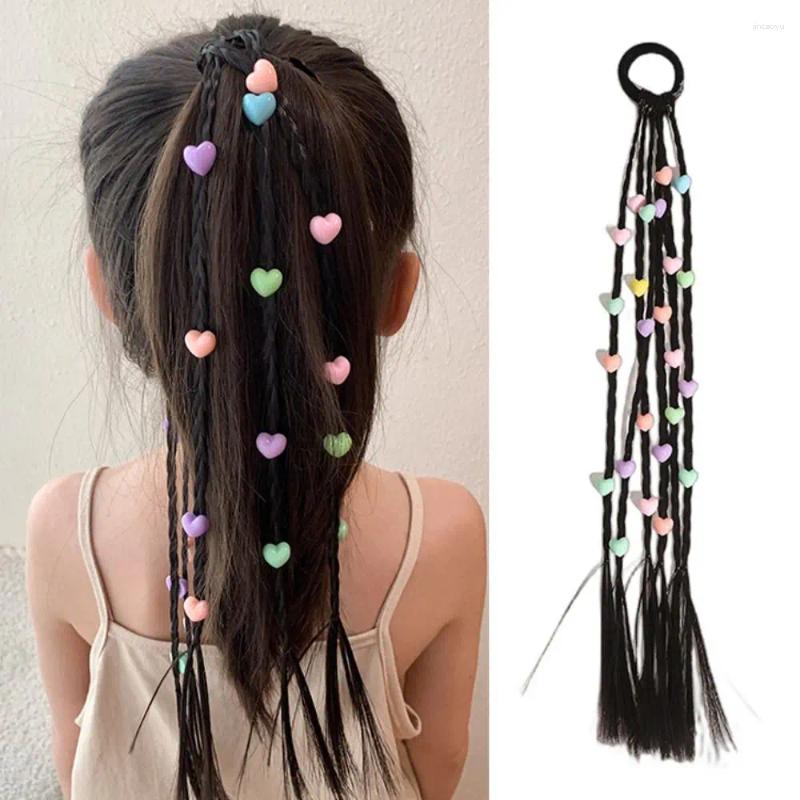 Acessórios de cabelo Fibra Resistente ao Calor Crianças Coloridas Torção Tie Perucas Boxe Tranças Peruca Meninas Rabo de Cavalo Sintético