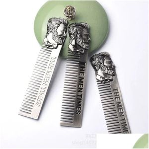 Haaraccessoires Hoge kwaliteit Coole Men Baard Sha sjabloon Roestvrijstalen kam Trim Tool Drop levering Producten Tools DHPHP