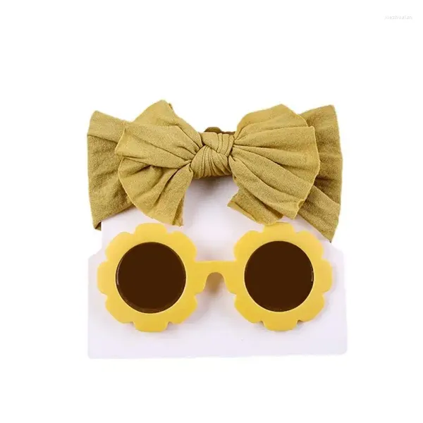 Accessoires pour cheveux, bandeau en Nylon de haute qualité, confortable à porter, Adorable bandeau à nœud, ensemble de lunettes de soleil durables et mignonnes