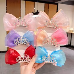 Accessoires pour cheveux Infant born Baby Girls Princess Headwear Crown Bowknot Pin Birthday Party Bandeau Accessoris Props 230426