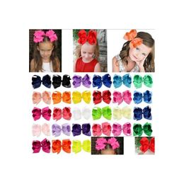 Haaraccessoires ins Solid Color 30 kleuren 6 inch Girl Fashion Barrettes Design Hairs Bow Knot Children Girls Clips Accessoire 13.5G DH8WE