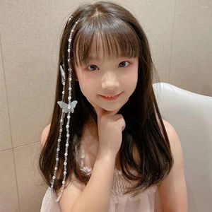 Haaraccessoires Japanse zomervlinder gevlochten bloem zoete Koreaanse stijl clip kinderketen parel mooi