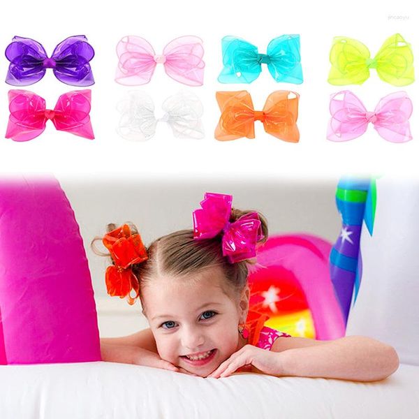 Accesorios para el cabello Jelly Bow Hairpin Lazos impermeables Kids Summer Clips Sweet Girls Natación Hairgrips Princess Headwear