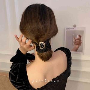 Accessoires pour cheveux Bijoux Coréen Minimaliste Minimaliste Marbre Haut Steied Forfetail paresseux Français Intetinal Boop Bande en cuir de corde