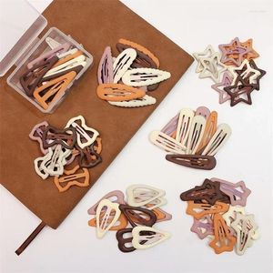 Accessoires de cheveux Kids 10pcs Frosted Simplicity Hairpins For Girls Star Oval Triangle Square Clips Snap