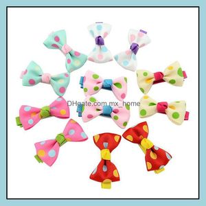 Haaraccessoires Kinderen Bows Clips Polka Dot Ribbon Hairspfor Girls Childrens Boutique Bow met 7 Style Baby Hairs Barrettes Drop Dhgcp
