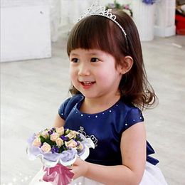 Accesorios para el cabello niños Lindo princesa tiaras moda sólida dhinestone coron