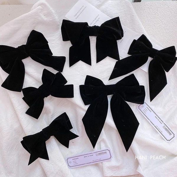 Accesorios para el cabello Niños Niñas Color sólido Terciopelo Big Bow Horquillas Barrette Clip Mujeres Tres capas Satin Hairgrip