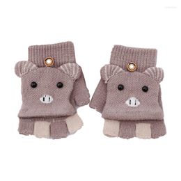Accessoires pour cheveux, gants chauds et mignons pour enfants de 2 à 5 ans, tricot épais et doux, mitaines douces pour enfants de 2 à 5 ans