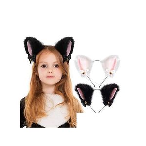 Haaraccessoires Haaraccessoires voor kinderen Zwart en Wit Nieuw Cosplay Internet Bel Hoofdband Vos Kat Oor Hoofddeksels Haarband Gc1887 Drop De Dheac