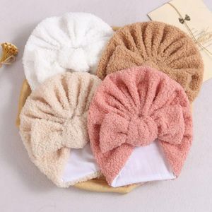 Accessoires de cheveux Noeud Turban Bébé Bowknot Chapeau Bandeau Solide Coton Garçon Filles Casquette Doux Inde Top Head Wraps