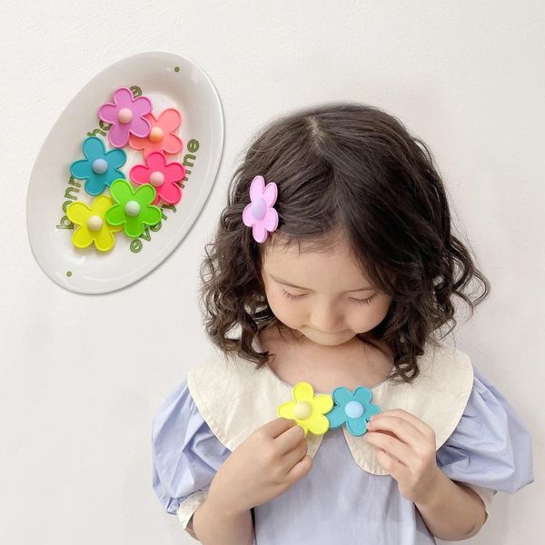 Accessoires pour cheveux coréens, couleur bonbon, épingle florale douce, Clips fluorescents pour enfants, couvre-chef pour filles