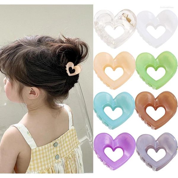 Accesorios para el cabello Clips para niños coreanos Moda Amor Acrílico Color Sólido Mini Joyería de cola de caballo para mujer