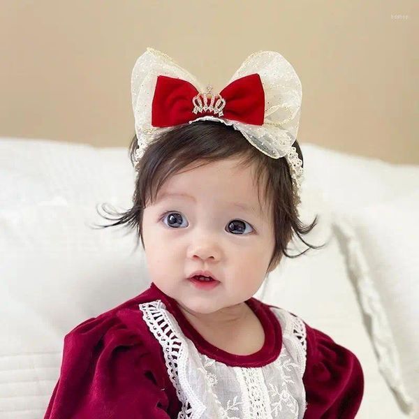 Accesorios para el cabello, diadema coreana con lazo para bebé, banda con lazo rojo bonito, diademas elásticas para niñas, turbante, sombreros para niños pequeños