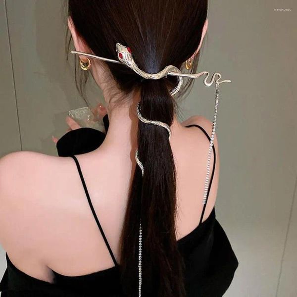 Accessoires de cheveux coréens élégant enroulé élégant en forme de serpent en forme de serpent à coiffure clignotante en diamant Clip-coiffure en épingle à cheveux pour fille