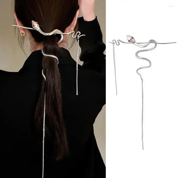 Accessoires pour cheveux coréens, élégant, enroulé, en forme de serpent, strass, pompon, diamant clignotant, épingle à cheveux, coiffure pour Y6L6