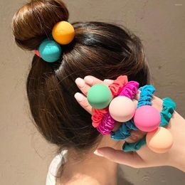 Accessoires pour cheveux Couleur fluorescente coréenne Big Ball Tissu Grand Chouchous Bande élastique pour fille Femme Mignon Simple Chignon Queue de cheval Cravates en caoutchouc