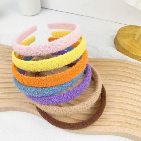 Accessoires pour cheveux enfants coréens minces bandeaux laine tricot cerceau princesse couleur bonbon Simple doux chapeaux filles