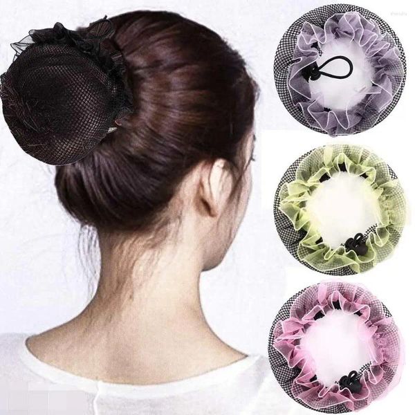 Accesorios para el cabello Corea de encaje hueco Bun redes Ajustable Draward Singods Soporte de la cubierta Cubierta Ballet Ponytail elástico