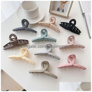 Accessoires pour cheveux Coréen Résine Croix Givrée Pinces À Cheveux Femmes Grand Plastique Pure Couleur Griffe Clips Femelle Lavage Douche Chouchous Headdr Dhya6