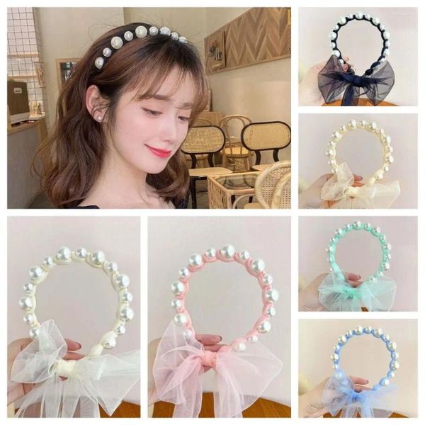 Accessoires pour cheveux Style coréen, ruban de perles, bandeau mignon 3D, coiffe de tête de princesse, cerceau, Clip couronne pour enfants