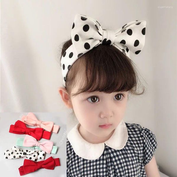 Accesorios para el cabello versión coreana de algodón para niños, diadema con lazo de mariposa grande con estilo para bebé, elástico ajustable individual