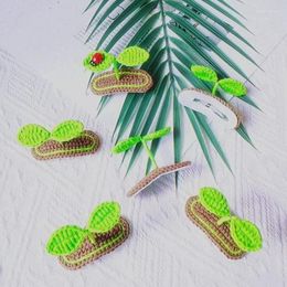 Haaraccessoires Koreaanse wol groene taugé clips grappige kinderen kawaii pins handgemaakte breien meisjes decoraties