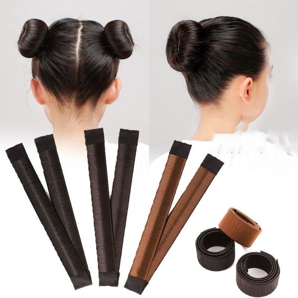 Accesorios para el cabello Lady Girl Sweet French Dish Made Band Ball Twist Magic DIY Tool Bun Maker Donuts sintéticos Bud Head