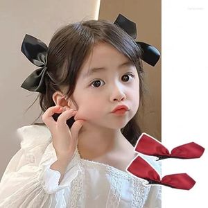 Accessoires pour cheveux Petite épingle à nœud Princesse Coiffe pour enfants Rouge Bang Clip Paire Filles