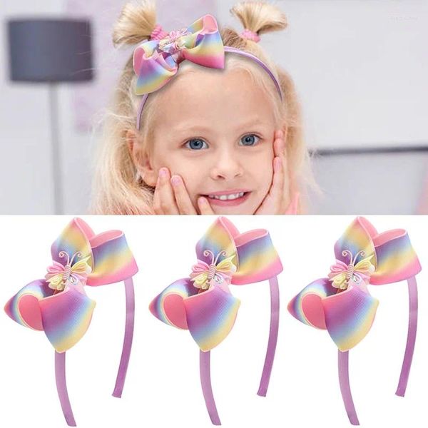 Accesorios para el cabello, diadema de mariposa encantadora, aros antideslizantes para niñas, diademas con lazo de Boutique para niños de princesa dulce, tocados