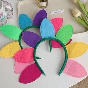 Haaraccessoires Mooie stoffen Holiday Gift Multi-Colour Niche Design Kids Hoop Girl Band Zonnebloem Hoofdband Kinderdag Hoofdtooi